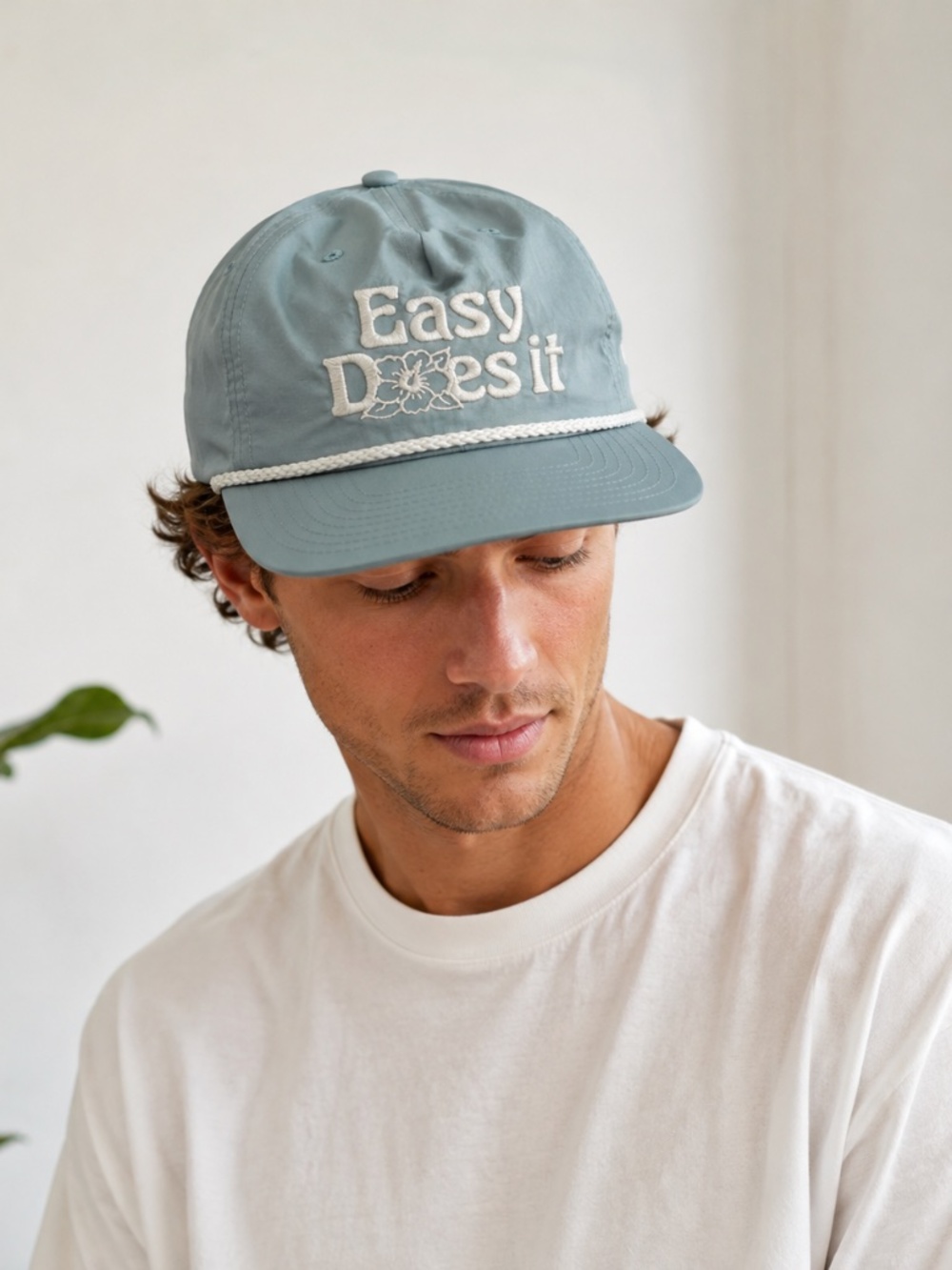 Katin Easy Does It Bloom Hat Blue Gray Rope Snapback Cap NWT OS